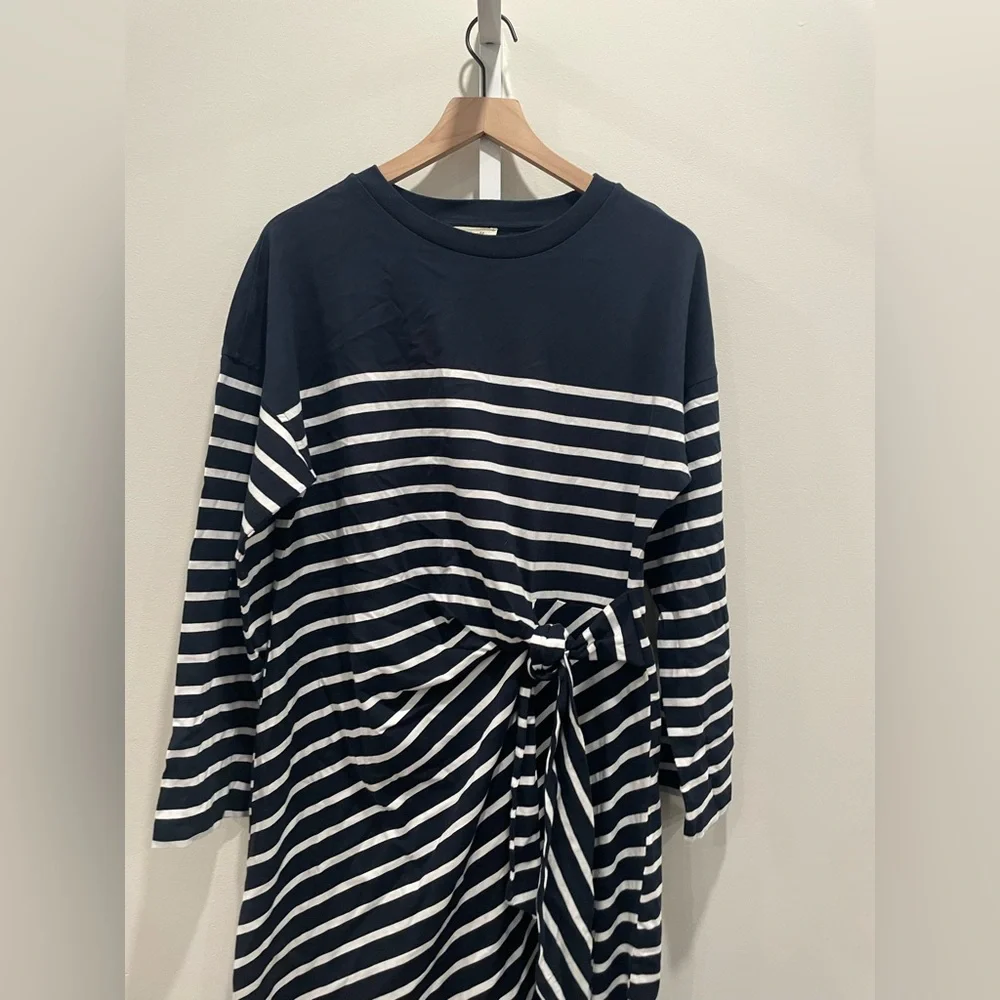 Madewell Side-Tie Knit Maxi Dress in‎ Stripe Size L - Picture 4 of 10